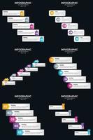 Vector 6 Infographics Pack Presentation slide template 5 Steps cycle diagrams and timelines