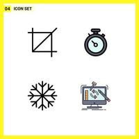 4 Creative Icons Modern Signs and Symbols of crop snow tool navigation engineering Editable Vector Design Elements