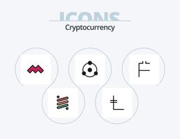 Paquete de iconos llenos de línea de criptomonedas 5 diseño de iconos. cripto ión moneda criptográfica. cripto vector