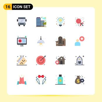 conjunto de 16 iconos de interfaz de usuario modernos signos de símbolos para el desarrollo de configuraciones codificación de fitness paquete editable de postres de elementos de diseño de vectores creativos