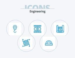 paquete de iconos azul de ingeniería 5 diseño de iconos. . construcción. construcción. mapa. mirar vector