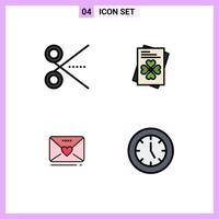 4 Creative Icons Modern Signs and Symbols of cut love tool world heart Editable Vector Design Elements