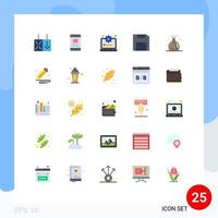 25 Thematic Vector Flat Colors and Editable Symbols of lab green gadget management floppy devices Editable Vector Design Elements