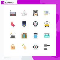 Group of 16 Modern Flat Colors Set for software graphic plan design food Editable Pack of Creative Vector Design Elements