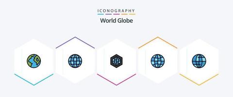 Globe 25 FilledLine icon pack including . internet. globe. globe. world vector