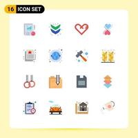 Stock Vector Icon Pack of 16 Line Signs and Symbols for real document love typography heart Editable Pack of Creative Vector Design Elements