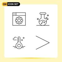 Group of 4 Filledline Flat Colors Signs and Symbols for web spring demo flask temperature next Editable Vector Design Elements