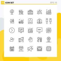 25 Universal Lines Set for Web and Mobile Applications man podium race holiday leaderboard growth Editable Vector Design Elements