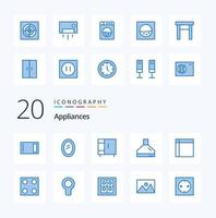 20 Appliances Blue Color icon Pack like house home household appliances fan vector