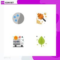 4 Flat Icon concept for Websites Mobile and Apps hair conditioning delivery autumn jam shipping Editable Vector Design Elements