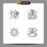 Universal Icon Symbols Group of 4 Modern Filledline Flat Colors of drive beach usb finance sun Editable Vector Design Elements