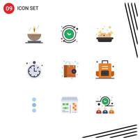 Universal Icon Symbols Group of 9 Modern Flat Colors of shopping online food shop app location Editable Vector Design Elements