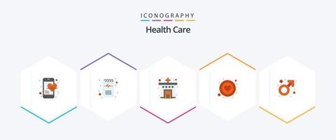 Health Care 25 Flat icon pack including gender. healthcare. heart. care vector