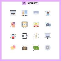 Pack of 16 creative Flat Colors of feminism document teacher data architecture architecture Editable Pack of Creative Vector Design Elements
