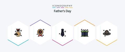 paquete de iconos de línea de llenado del día del padre 25 que incluye. padres Corbata. día. dia del padre vector