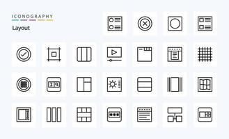 paquete de iconos de 25 líneas de diseño vector