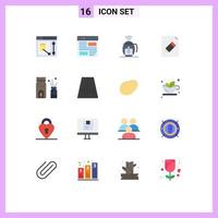 Set of 16 Vector Flat Colors on Grid for burner pencil page edit technology Editable Pack of Creative Vector Design Elements