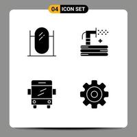 Universal Icon Symbols Group of Modern Solid Glyphs of floor bus mirror hose transport Editable Vector Design Elements