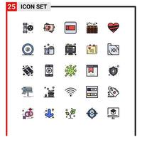 25 Creative Icons Modern Signs and Symbols of like heart form boundary heating Editable Vector Design Elements