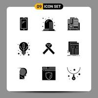 Solid Glyph Pack of 9 Universal Symbols of ribbon information form idea construction Editable Vector Design Elements