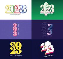 Big Set of 2023 Happy New Year logo text design 2023 number design template vector