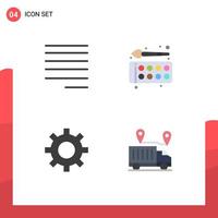 Stock Vector Icon Pack of 4 Line Signs and Symbols for align security back to school education delivery Editable Vector Design Elements