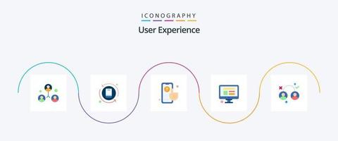 User Experience Flat 5 Icon Pack Including user. experience. contour. design. website vector