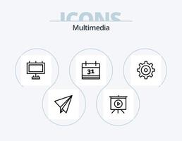 paquete de iconos de línea multimedia 5 diseño de iconos. . . buzón. tarea. buffer vector