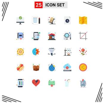 Stock Vector Icon Pack of 25 Line Signs and Symbols for map file write document shopping Editable Vector Design Elements