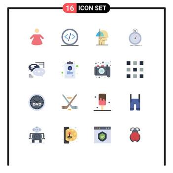 Group of 16 Modern Flat Colors Set for chat speed addiction optimization done Editable Pack of Creative Vector Design Elements