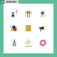 Stock Vector Icon Pack of 9 Line Signs and Symbols for locker rgb speaker design medal Editable Vector Design Elements