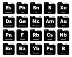 20 Preiodic table of the elements Icon Pack Design vector