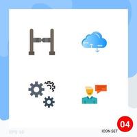 Flat Icon Pack of 4 Universal Symbols of entrance preferences cloud data chat Editable Vector Design Elements