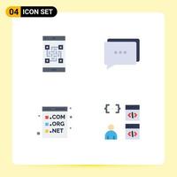 User Interface Pack of 4 Basic Flat Icons of code code scan communication development Editable Vector Design Elements