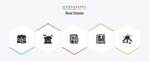 Real Estate 25 FilledLine icon pack including . estate. real estate vector