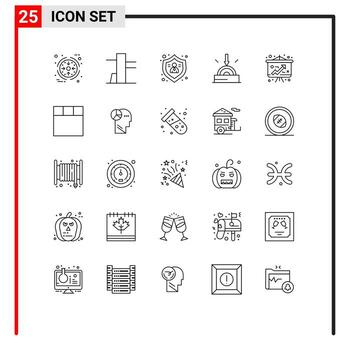 paquete de 25 líneas modernas, signos y símbolos para medios de impresión web, como estrategia de diseño, tecnología de dinero de usuario, elementos de diseño de vectores editables