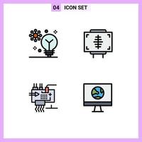 4 iconos creativos signos y símbolos modernos de inteligencia artificial medicina inteligencia fitness personalizar elementos de diseño vectorial editables vector