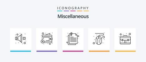 Miscellaneous Line 5 Icon Pack Including shop. file. setup. manage. Creative Icons Design vector