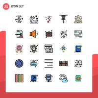 25 iconos creativos signos y símbolos modernos de asignación de asignación estrellas cremallera boda elementos de diseño vectorial editables vector