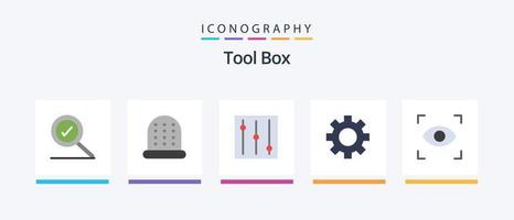 paquete de iconos flat 5 de herramientas que incluye . herramientas. . diseño de iconos creativos vector