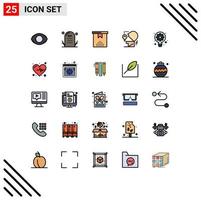 paquete de iconos vectoriales de stock de 25 signos y símbolos de línea para cabeza creativa mente de halloween presente elementos de diseño vectorial editables vector