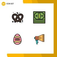 4 Creative Icons Modern Signs and Symbols of food decoration business money egg Editable Vector Design Elements