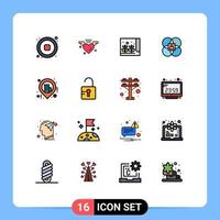 16 Universal Flat Color Filled Line Signs Symbols of business model farm human character Editable Creative Vector Design Elements