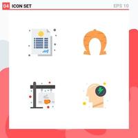 Pack of 4 creative Flat Icons of agreement coffee deal horseshoe shop Editable Vector Design Elements