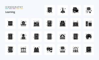 25 Learning Solid Glyph icon pack vector