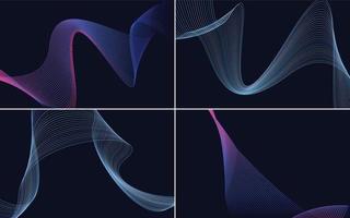 Collection of geometric minimal lines pattern set vector