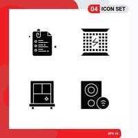 User Interface Pack of 4 Basic Solid Glyphs of paper window back to school electricity devices Editable Vector Design Elements