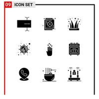 Pictogram Set of 9 Simple Solid Glyphs of four viral buffoon seo joker cap Editable Vector Design Elements