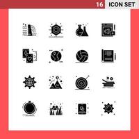 16 Creative Icons Modern Signs and Symbols of magic card lab megaphone digital marketing Editable Vector Design Elements