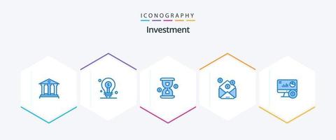 Investment 25 Blue icon pack including monitor. money . investment. investment. investment vector